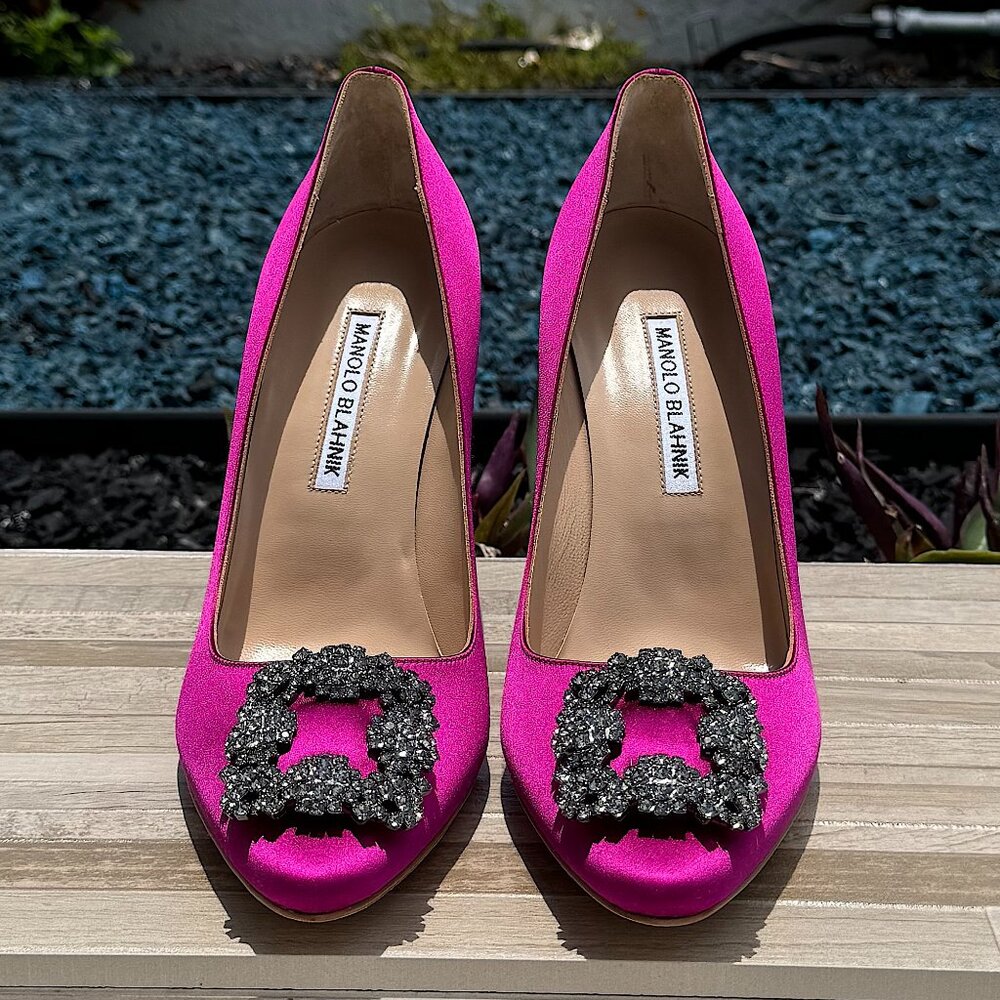 Manolo Blahnik Hangisi Women's Shoes Heels Brand New - Picture 3 of 14